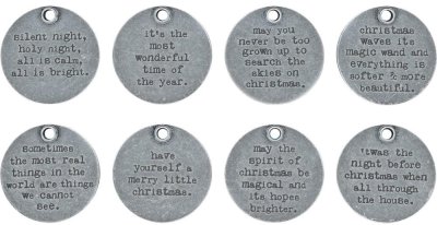 Tim Holtz Idea-Ology Metal Quote Tokens - Christmas (8 pack)