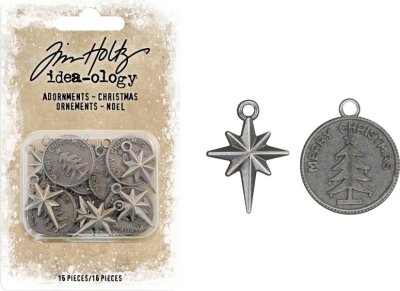 Tim Holtz Idea-Ology Metal Adornments - Antique Nickel Ornaments (16 pack)