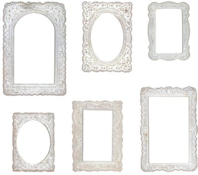 Tim Holtz Idea-Ology Baseboard Frames - Lace (6 pack)