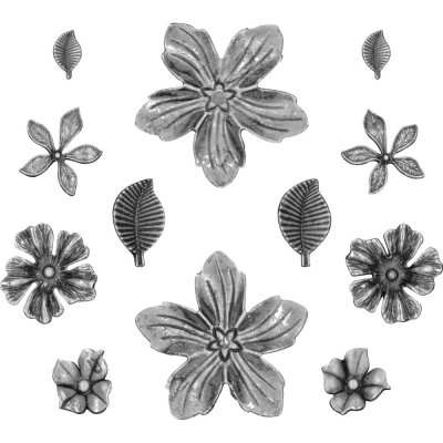 Tim Holtz Idea-Ology Metal Adornments - Floral (12 pack)