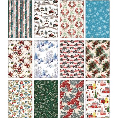 Tim Holtz Idea-Ology 5"x8" Worn Wallpaper - Christmas (24 sheets)