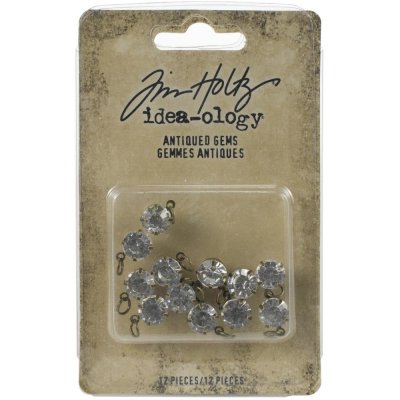 Tim Holtz Idea-Ology Metal Adornments - Antiqued Gems (12 pack)
