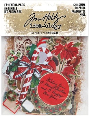 Tim Holtz Idea-Ology Ephemera Pack - Tiny Snippets Christmas Die-Cuts (57 pack)