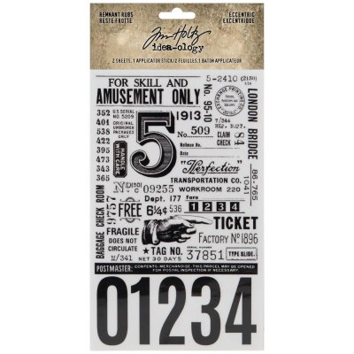 Tim Holtz Idea-Ology 4.75x7.75 Remnant Rubs Rub-Ons - Eccentric (2 pack)
