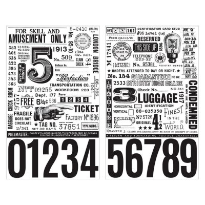 Tim Holtz Idea-Ology 4.75x7.75 Remnant Rubs Rub-Ons - Eccentric (2 pack)