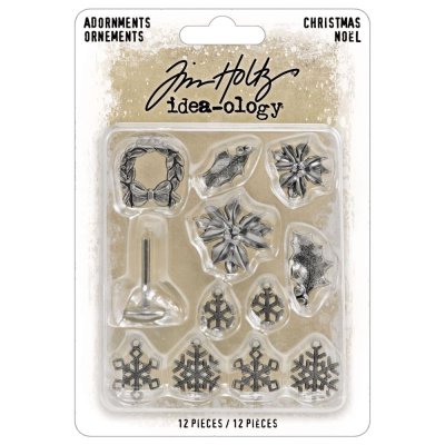 Tim Holtz Idea-Ology - Christmas Metal Adorments (12 pieces)