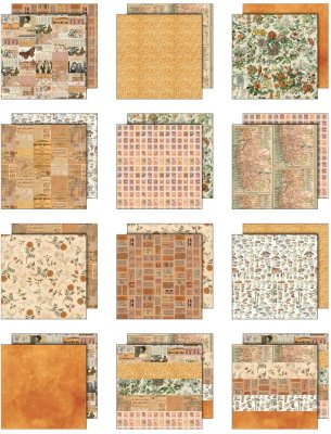 Tim Holtz Idea-ology 12”x12” Palette Collection - Orange (12 sheets)