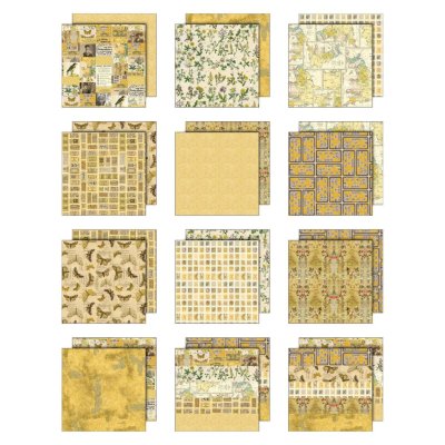 Tim Holtz Idea-ology 12”x12” Palette Collection - Yellow (12 sheets)
