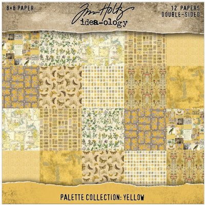 Tim Holtz Idea-ology 8”x8” Palette Collection - Yellow (12 sheets)
