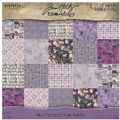 Tim Holtz Idea-ology 8”x8” Palette Collection - Purple (12 sheets)