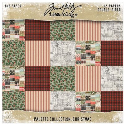 Tim Holtz Idea-ology 8”x8” Palette Collection - Christmas (12 sheets)