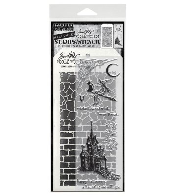 FÖRBESTÄLLNING! Tim Holtz Stampers Anonymous Clear Stamp and Stencil - Bewitching