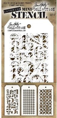 Tim Holtz Mini Layered Stencil Set #7 (3 pack)