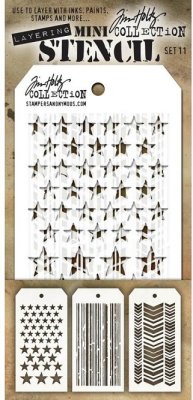 Tim Holtz Mini Layered Stencil Set #11 (3 pack)
