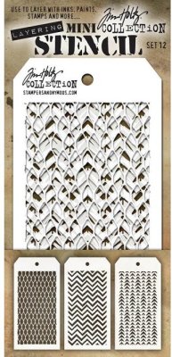 Tim Holtz Mini Layered Stencil Set #12 (3 pack)