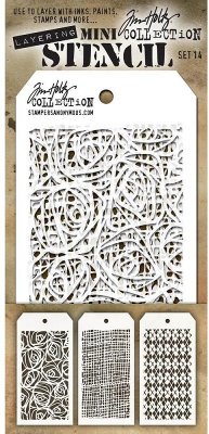 Tim Holtz Mini Layered Stencil Set #14 (3 pack)