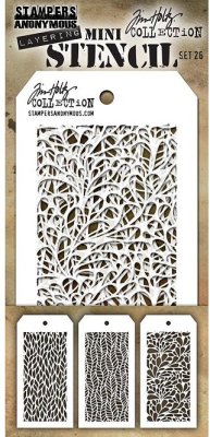 Tim Holtz Mini Layered Stencil Set #26 (3 pack)
