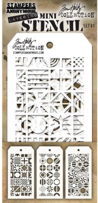 Tim Holtz Mini Layered Stencil Set #41 (3 pack)