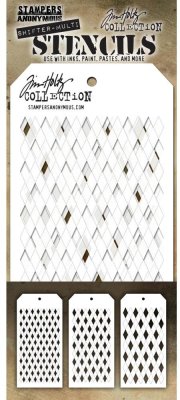 Tim Holtz Layered Stencil Set - Shifter Multi Harlequin (3 pack)