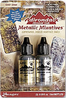 Tim Holtz Adirondack Ink Pack - Metallic Mixatives (Gold / Silver)