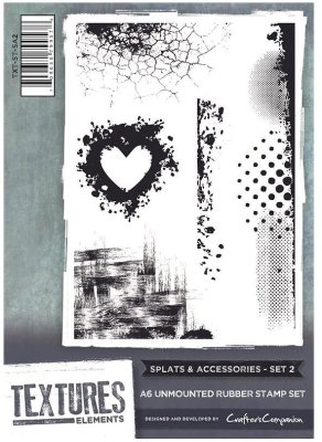 Crafters Companion Textures Elements A6 Unmounted Rubber Stamps - Splats & Accessories 2
