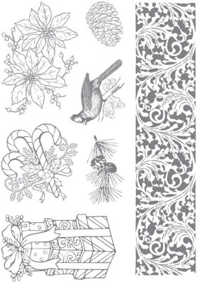 Ultimate Crafts Look Like Christmas Stamp - Cardinal And Poinsettia
