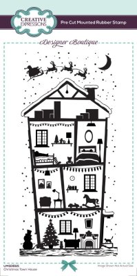 Creative Expressions Rubber Stamp - Designer Boutique DL Christmas Town House
