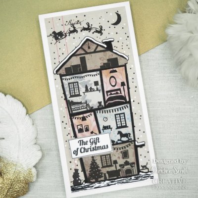 Creative Expressions Rubber Stamp - Designer Boutique DL Christmas Town House