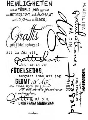 Vilda Stamps - Svenska Grattistexter (A6-kit)