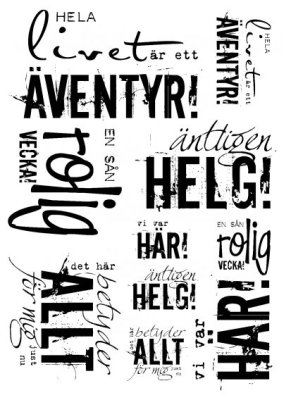 Vilda Stamps - Stora & Små PL texter (A6-kit)