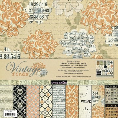 Teresa Collins Designs - 12"x12" Vintage Finds Collection Pack (10 sheets)