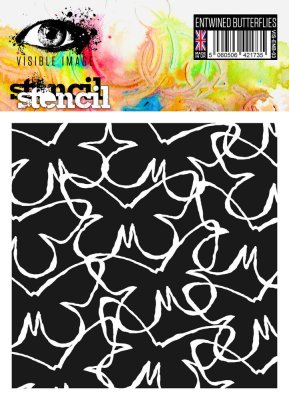 FÖRBESTÄLLNING! Visible Image 6”x6” Stencil - Entwined Butterflies (VIS-ENB-03)