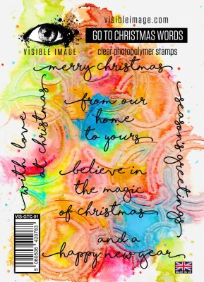 FÖRBESTÄLLNING! Visible Image - Go To Christmas Words A6 Stamp Set (VIS-GTC-01)