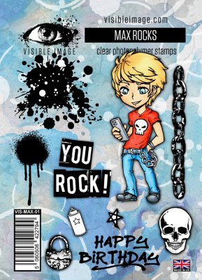 FÖRBESTÄLLNING! Visible Image - Max Rocks A6 Stamp Set (VIS-MAX-01)