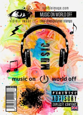 FÖRBESTÄLLNING! Visible Image - Music On World Off A6 Stamp Set (VIS-MOW-01)
