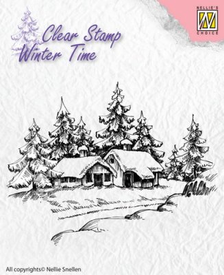 Nellies Choice Clearstamp - Winter Time Wintery House