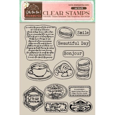 Stamperia Clear Stamps - Create Happiness Oh lá lá Labels