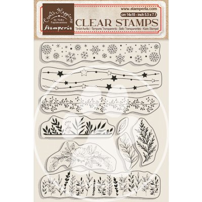 Stamperia Clear Stamps - Create Happiness Christmas Borders With Leaves