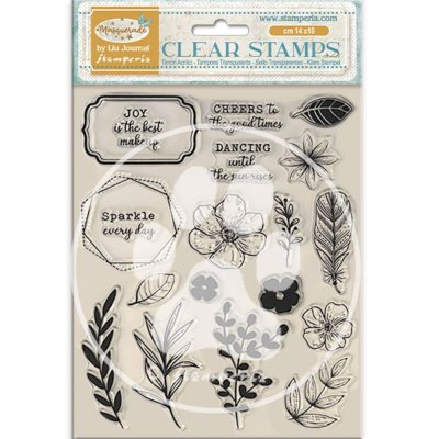 Stamperia Clear Stamps - Masquerade Flowers And Labels