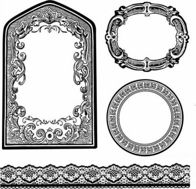 Stamperia Cling Mounted Natural Rubber Stamps - Frames and borders