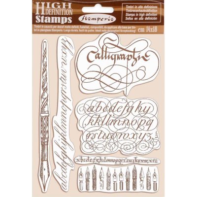 Stamperia High Definition Natural Rubber Stamps - Calligraphy