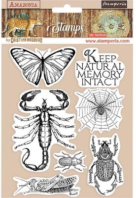 Stamperia 14x18cm Natural Rubber Cling Stamps - Amazonia Butterfly