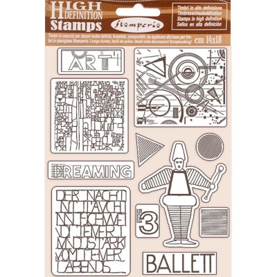 Stamperia Bauhaus Cling Mounted Natural Rubber Stamps - Bauhaus Ballet