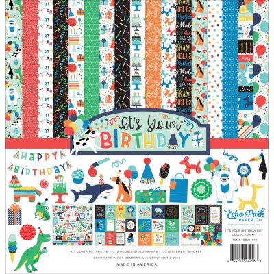Echo Park 12"x12" Collection Kit - It's Your Birthday Boy (13 sheets)