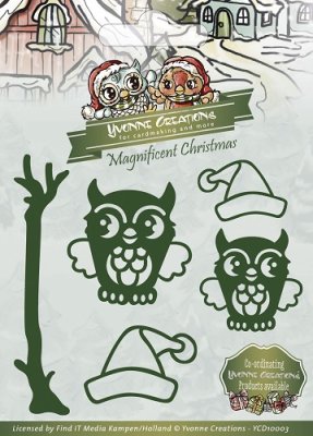 Yvonne Creations Dies - Magnificent Christmas Christmas Owls