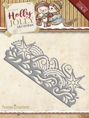 Yvonne Creations Dies - Holly Jolly Snowflake Border