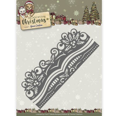Yvonne Creations Dies - Celebrating Christmas Holly Border