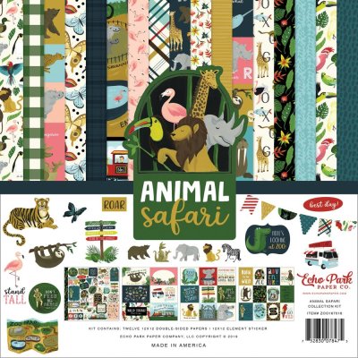 Echo Park 12”x12” Collection Kit - Animal Safari (13 sheets)