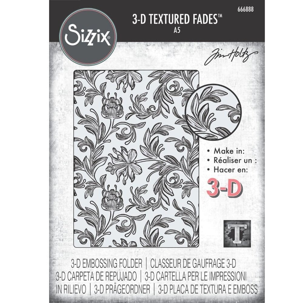 Sizzix Dossier Gaufrage 3D Foliage Tim Holtz – Texture Botanique Profonde Pour Big Shot