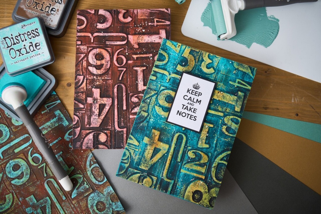 Sizzix 3D Texture Fades A5 Embossing Folder - Numbered Large by Tim Holtz